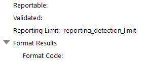 Analytical Results II Result Format